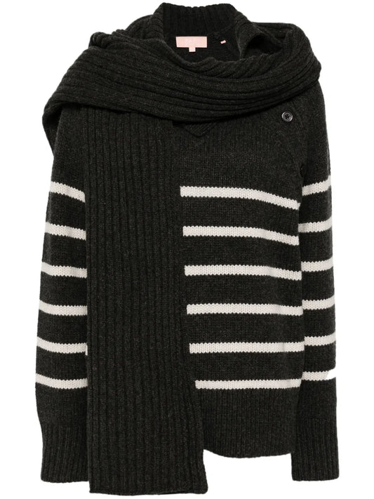 Striped Jumper With Scarf