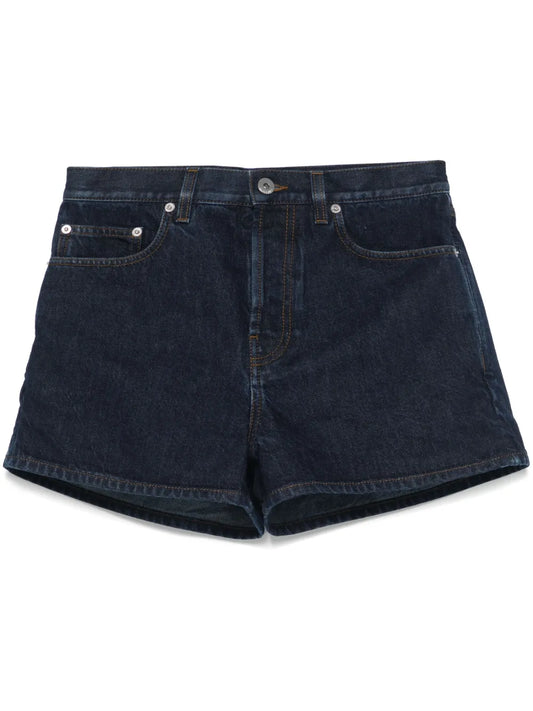 Patch-Detail Denim Shorts