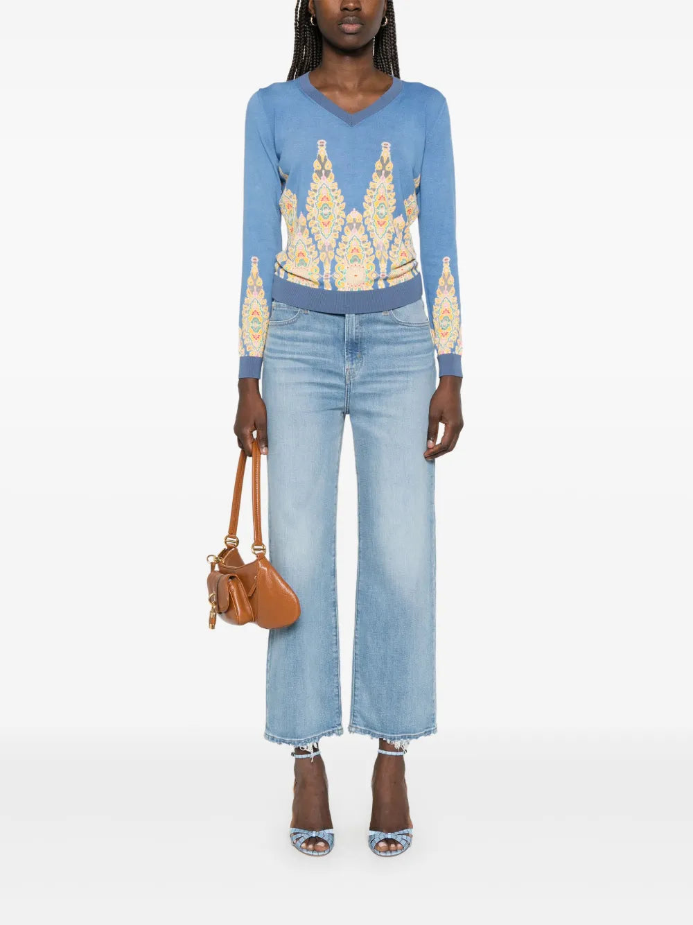 Paisley-Jacquard Sweater