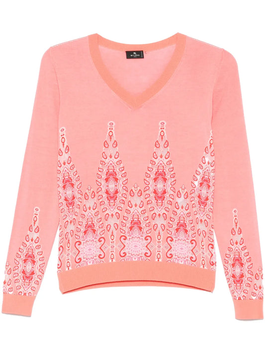 Paisley-Jacquard Sweater