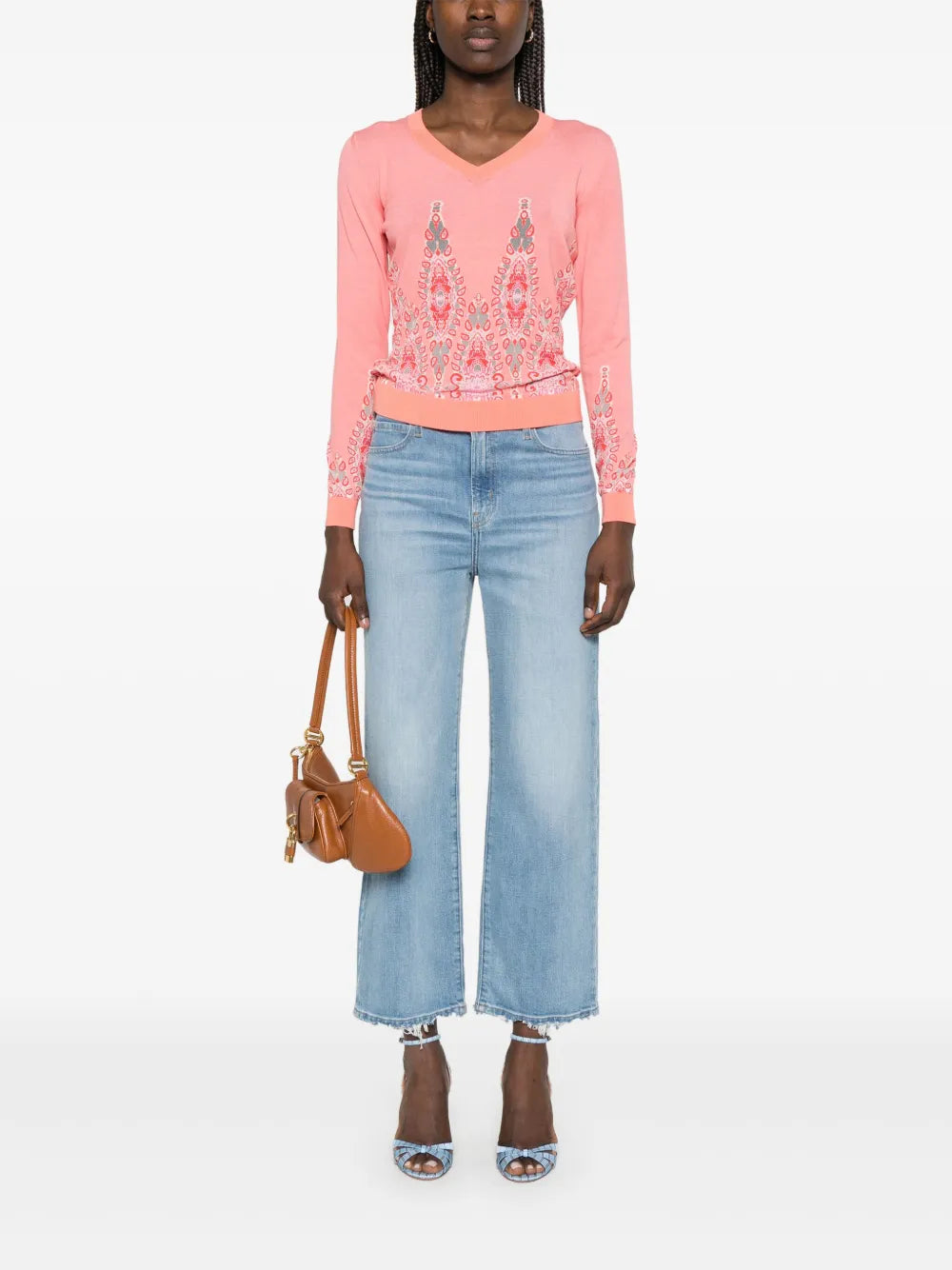 Paisley-Jacquard Sweater
