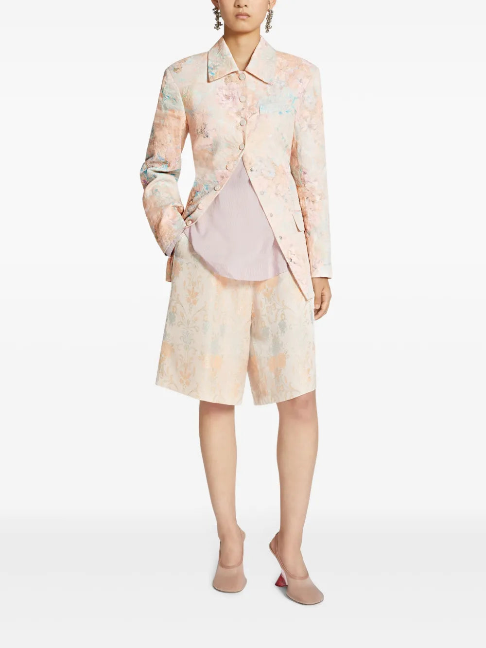 Floral-Jacquard Blazer