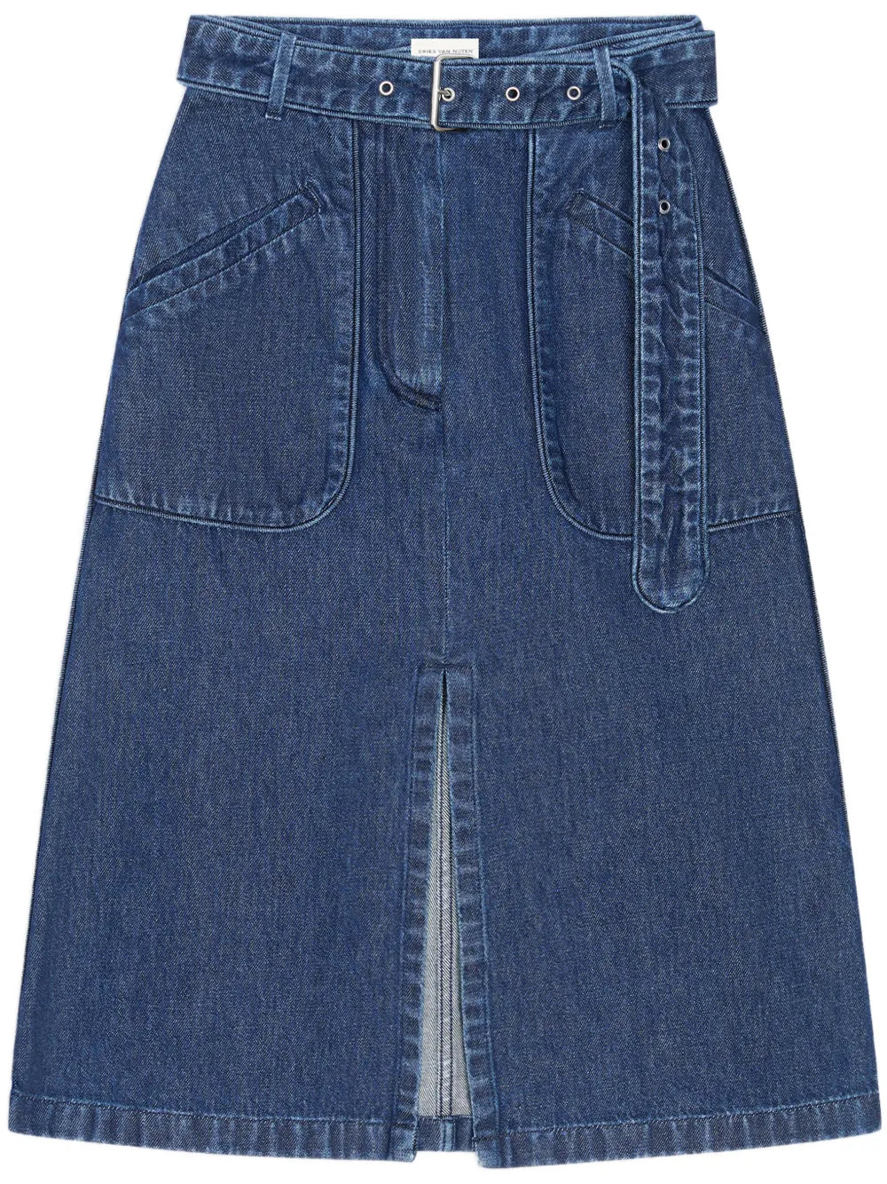 Belted Denim Skirt