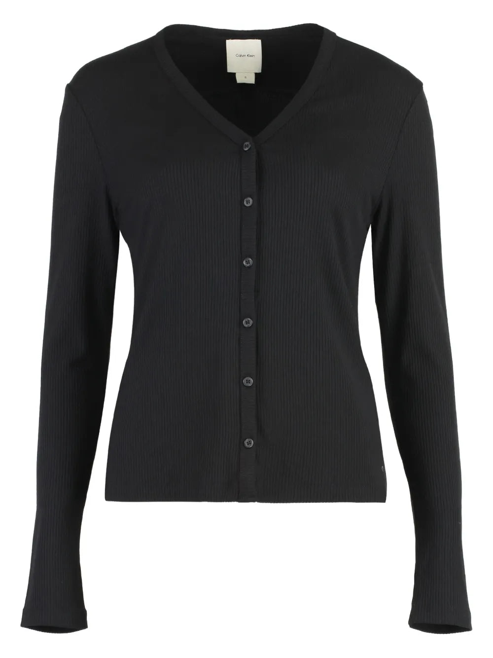 Ribbed Buttoned Cardigan