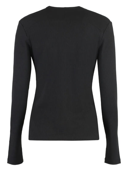 Ribbed Buttoned Cardigan