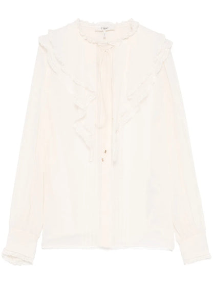 Ruffled Silk Blouse