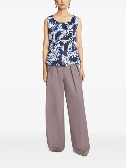 Pleated Wide-Leg Trousers