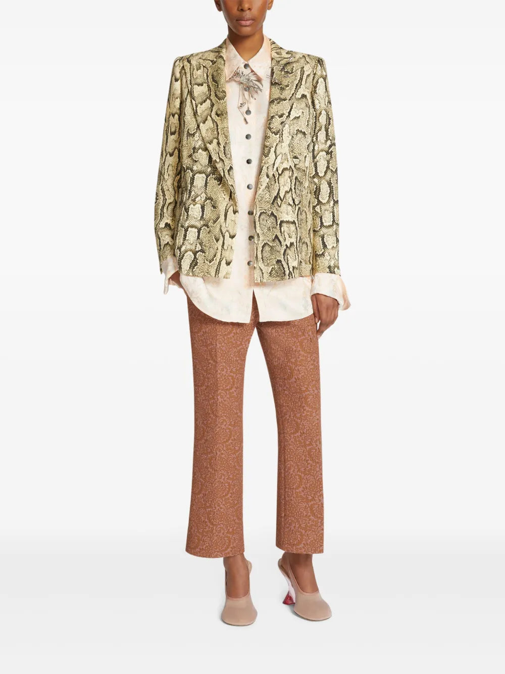 Jacquarded Double-Breasted Blazer