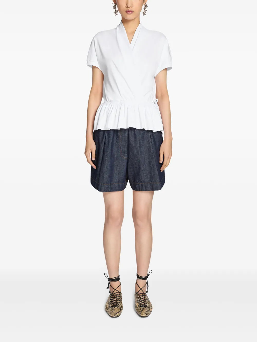 Wide Denim Shorts