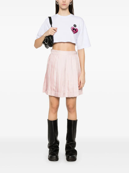 Patch-Detail Cropped T-Shirt