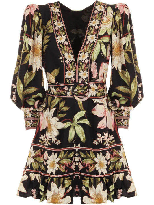 Floral-Print Mini Dress