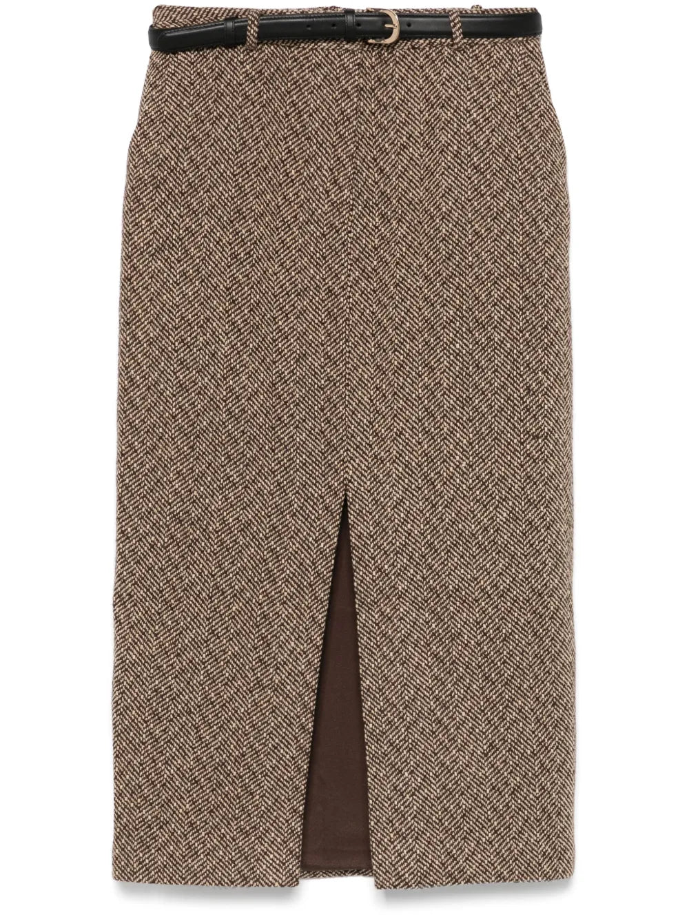 Herringbone-Pattern Midi Skrt