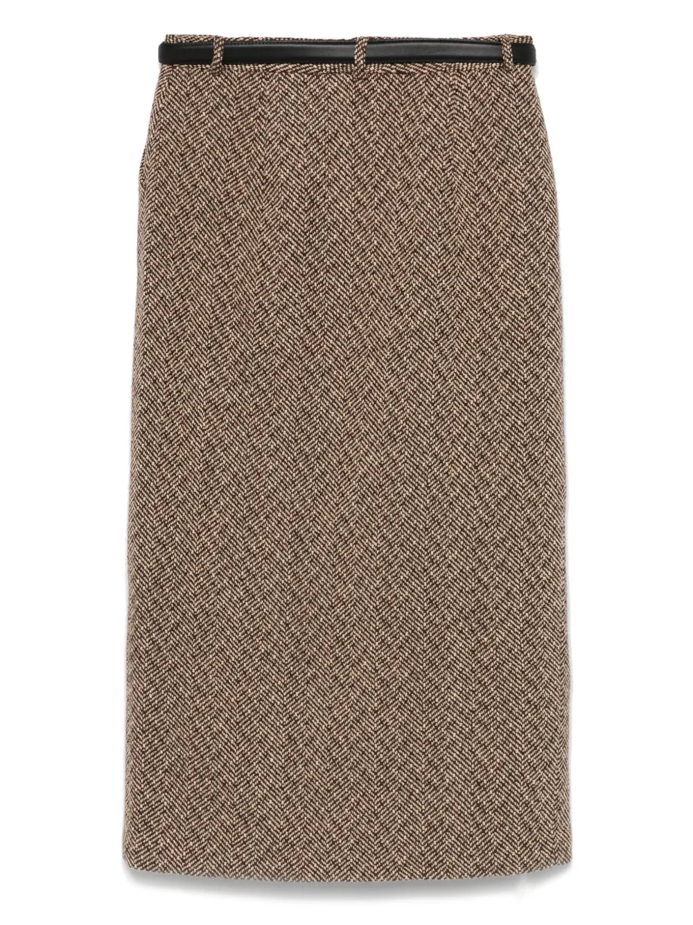 Herringbone-Pattern Midi Skrt