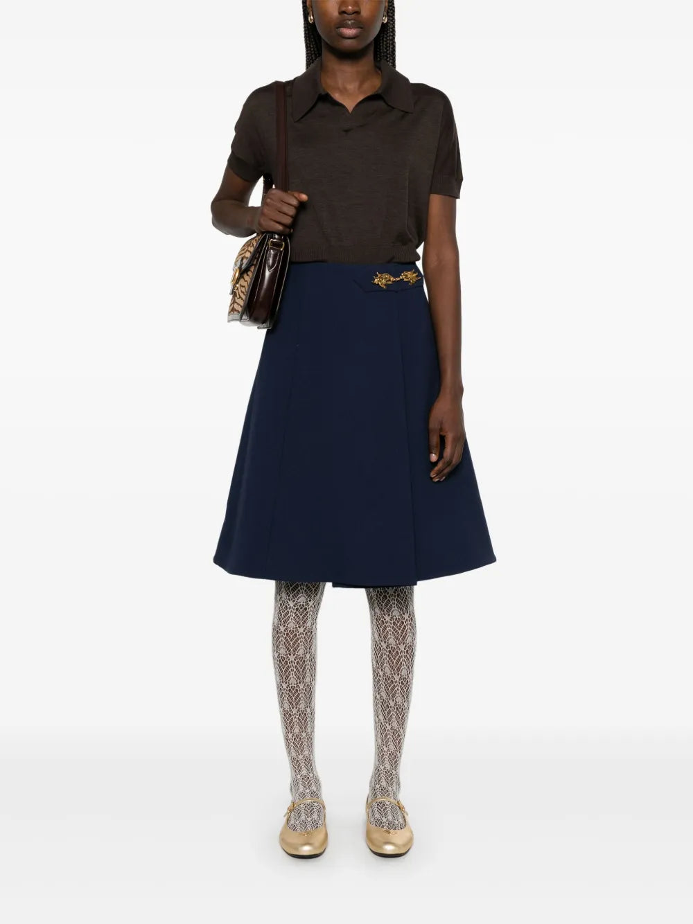 Pleat-Detailed Mini Skirt