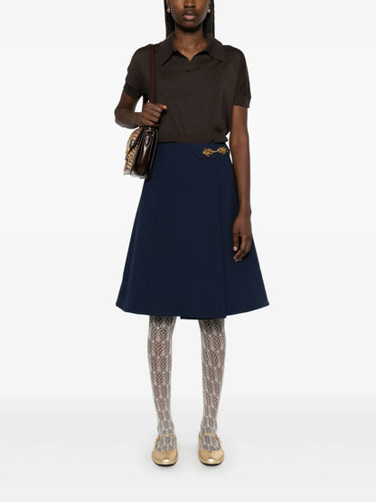 Pleat-Detailed Mini Skirt