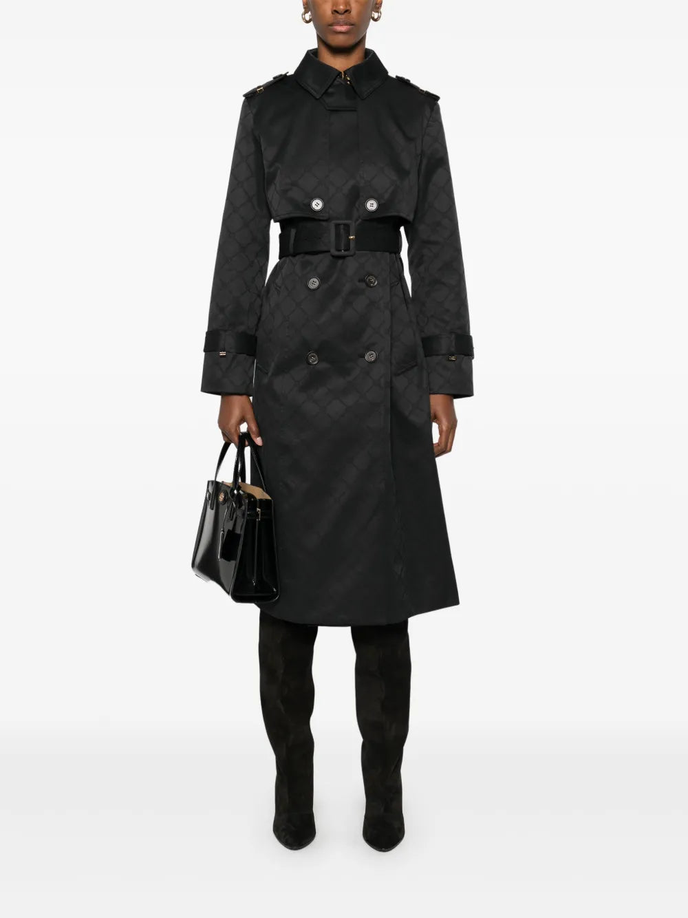 Jacquard Trench Coat