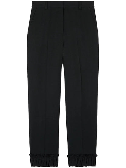 Ruffled-Hem Trousers