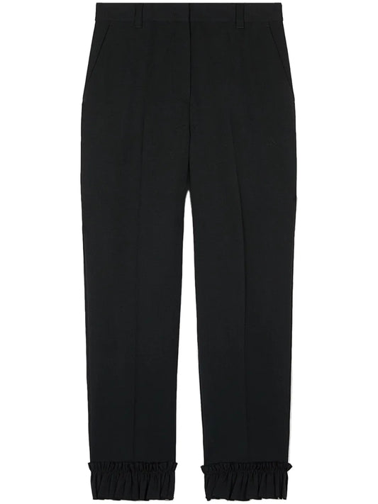 Ruffled-Hem Trousers