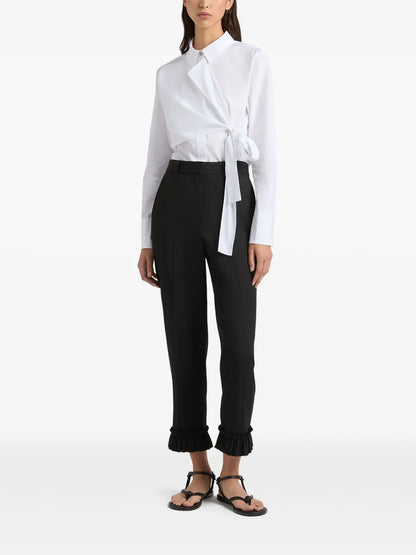 Ruffled-Hem Trousers