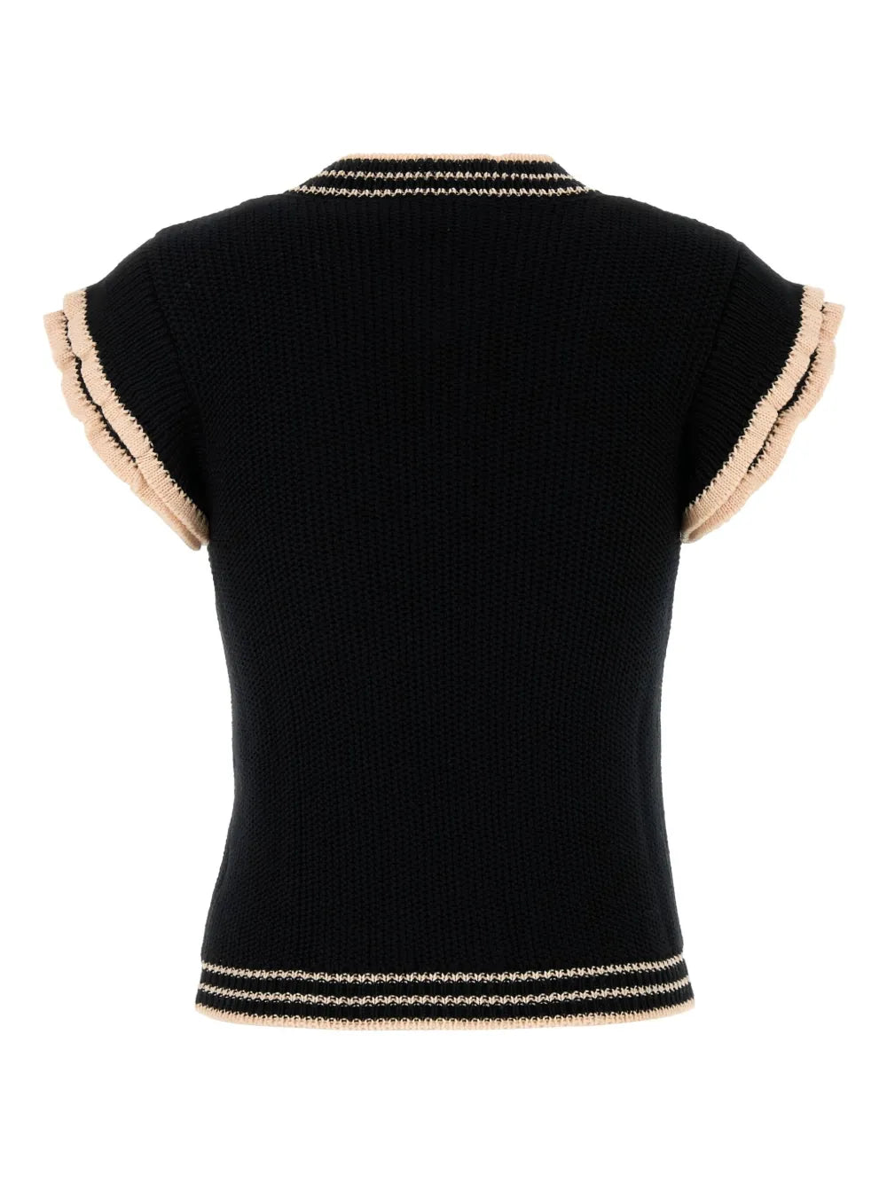 Striped-Border Vest