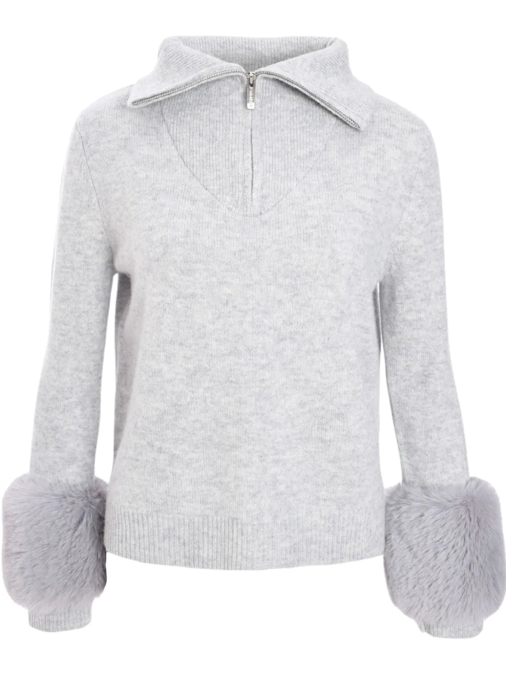 Zip Up Faux Cuff Jumper