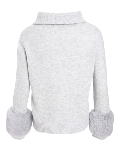 Zip Up Faux Cuff Jumper