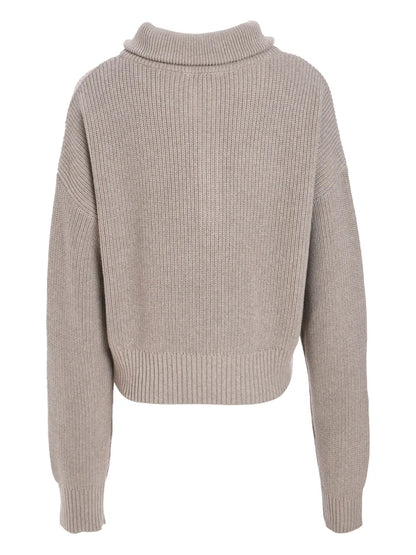 Tassel-Detail Zip-Up Sweater