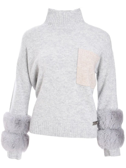 Faux Fur-Cuffs Sweater