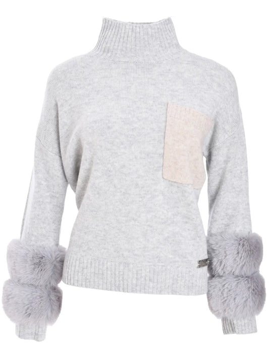 Faux Fur-Cuffs Sweater