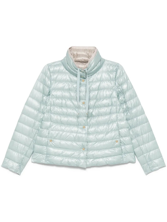 Drawstring-Neck Quilted Jacket