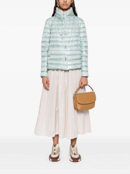 Drawstring-Neck Quilted Jacket