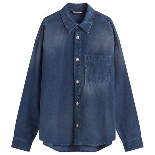 Curved Logo Corduroy Overshirt
