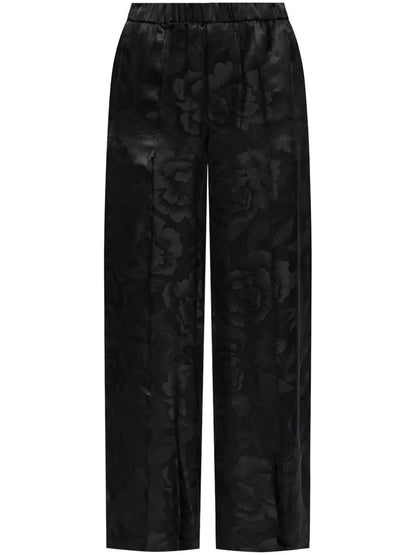 Silk-Blend Straight Pants