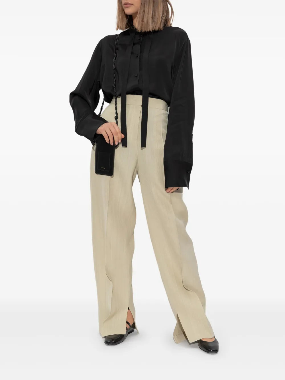 Pussy-Bow-Collar Shirt