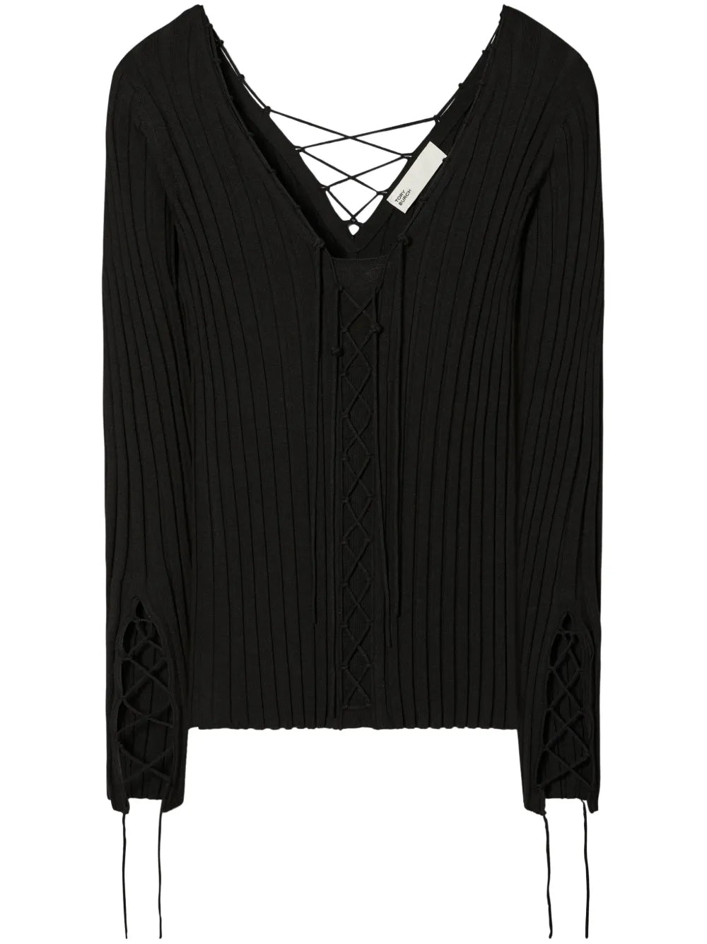 Lace-Up Wool Sweater