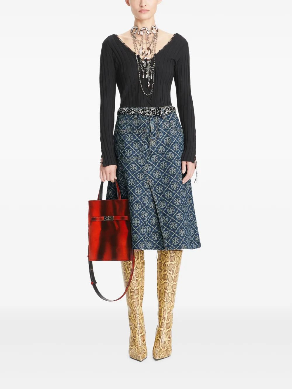 Lace-Up Wool Sweater