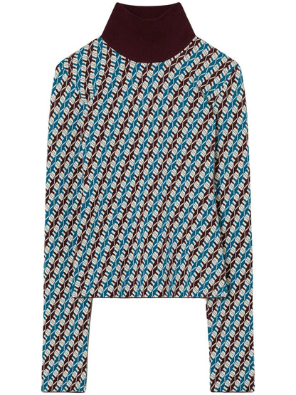 Jacquard Turtleneck Sweater