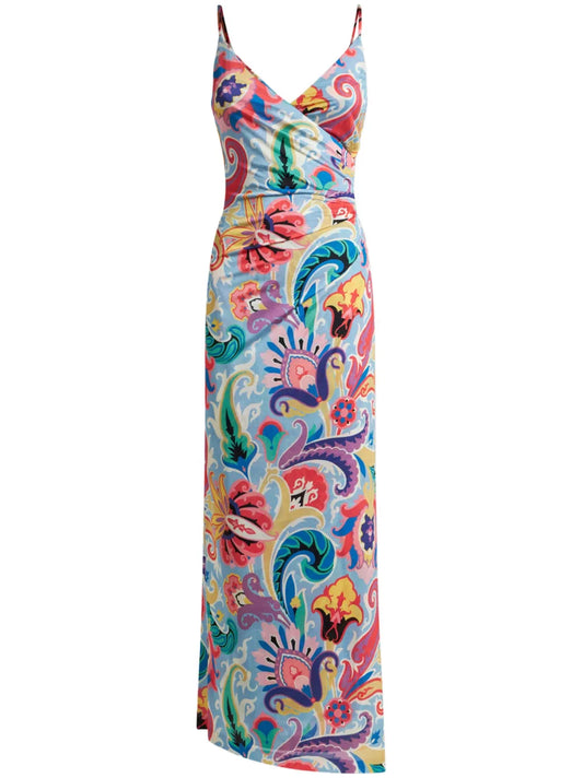 Long Floral-Print Dress