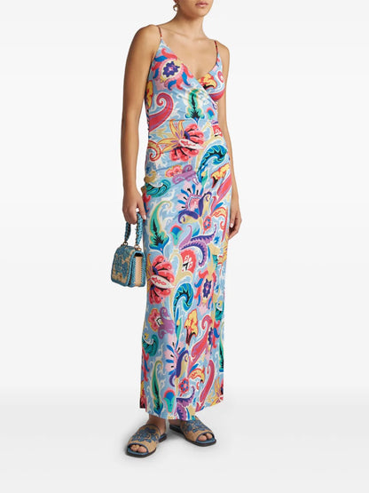 Long Floral-Print Dress