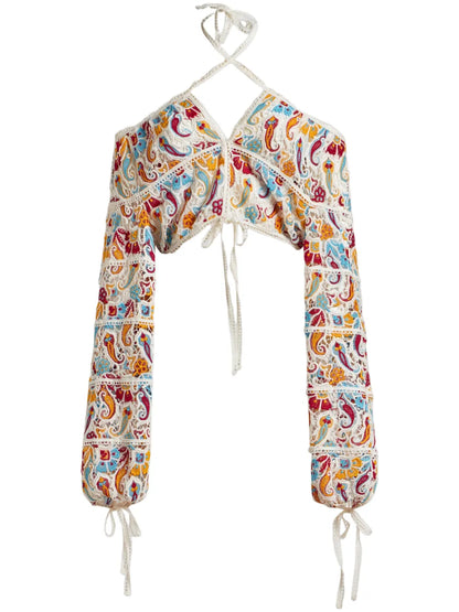 Paisley-Macramé Top