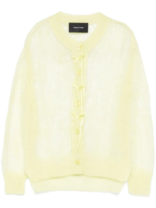 Bow-Detail Cropped Cardigan