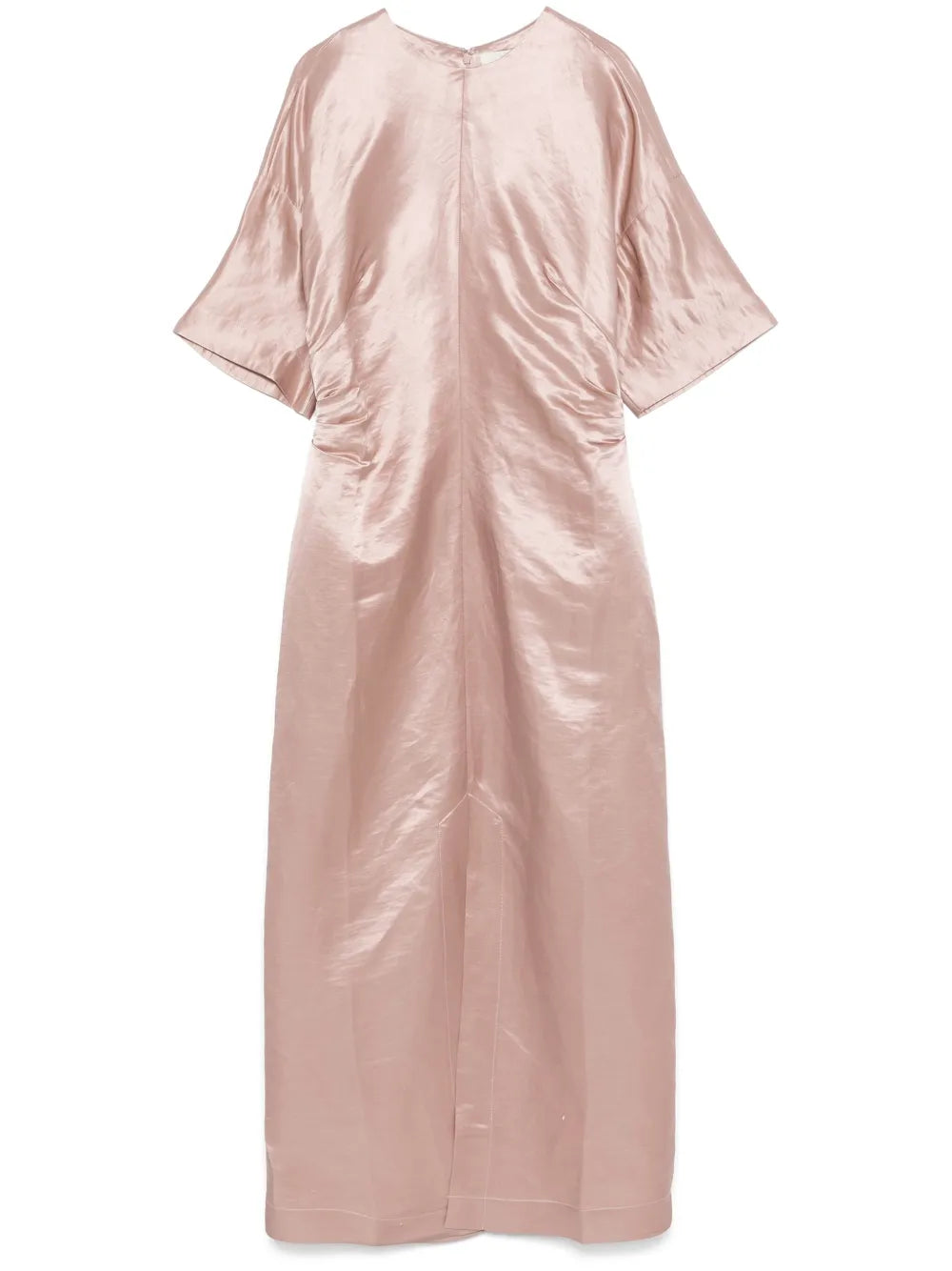 Gathered-Detail Midi Dress