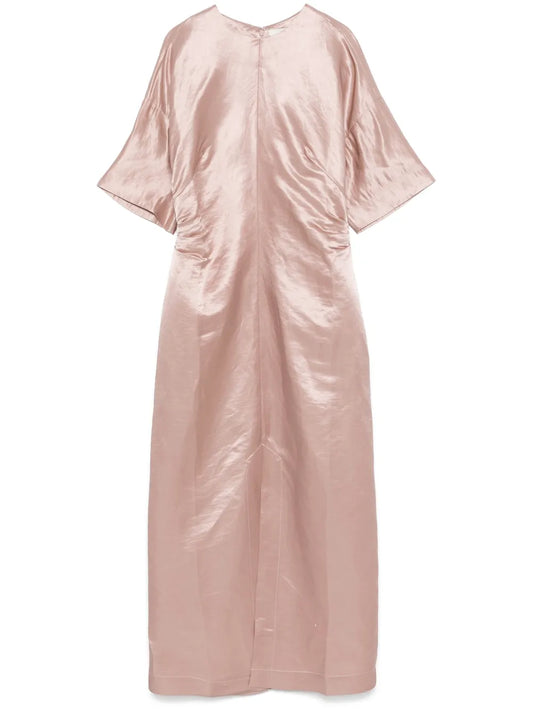 Gathered-Detail Midi Dress