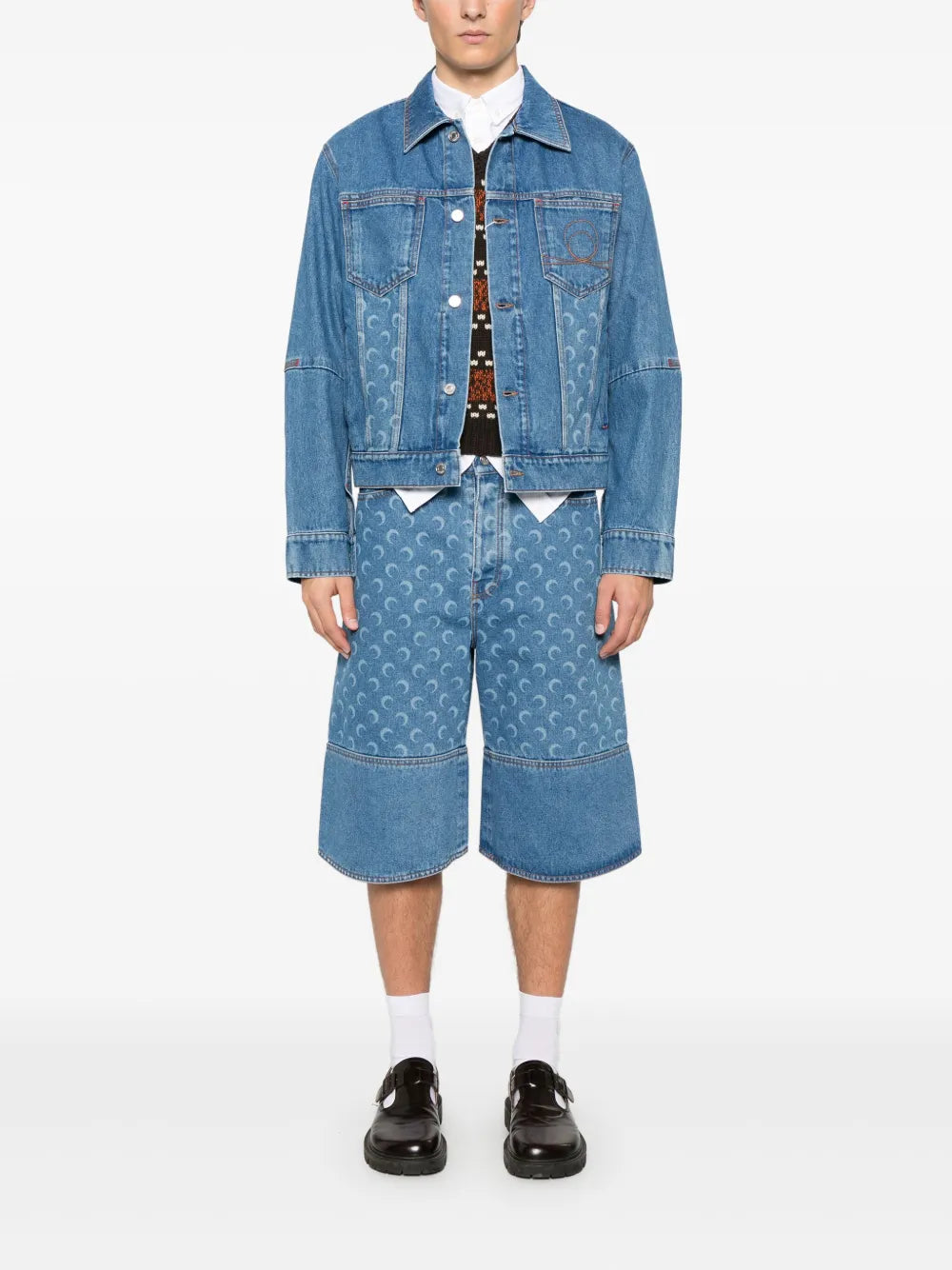 Moonogram-Pattern Shorts
