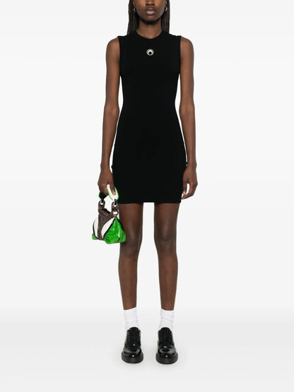 Crescent Moon-Detail Mini Dress