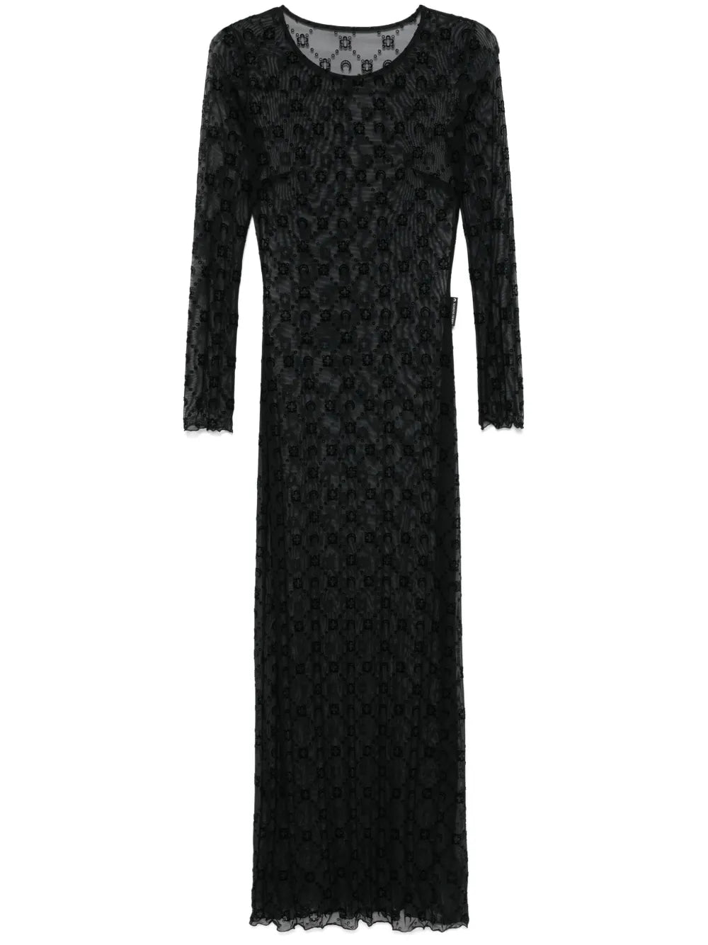 Mesh Flocked Maxi Dress