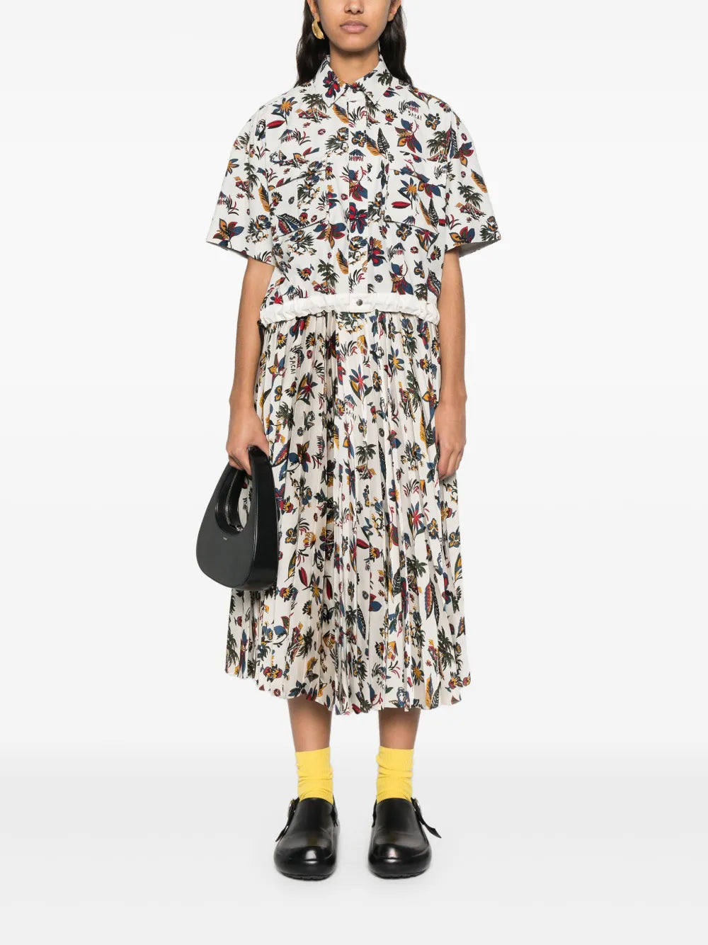 Floral-Print Midi Skirt