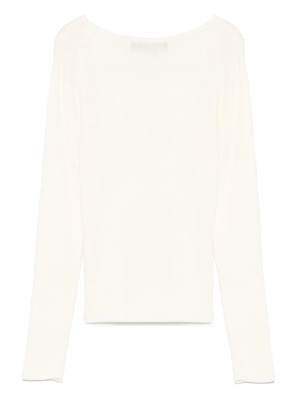 Button-Slit Knitted Top