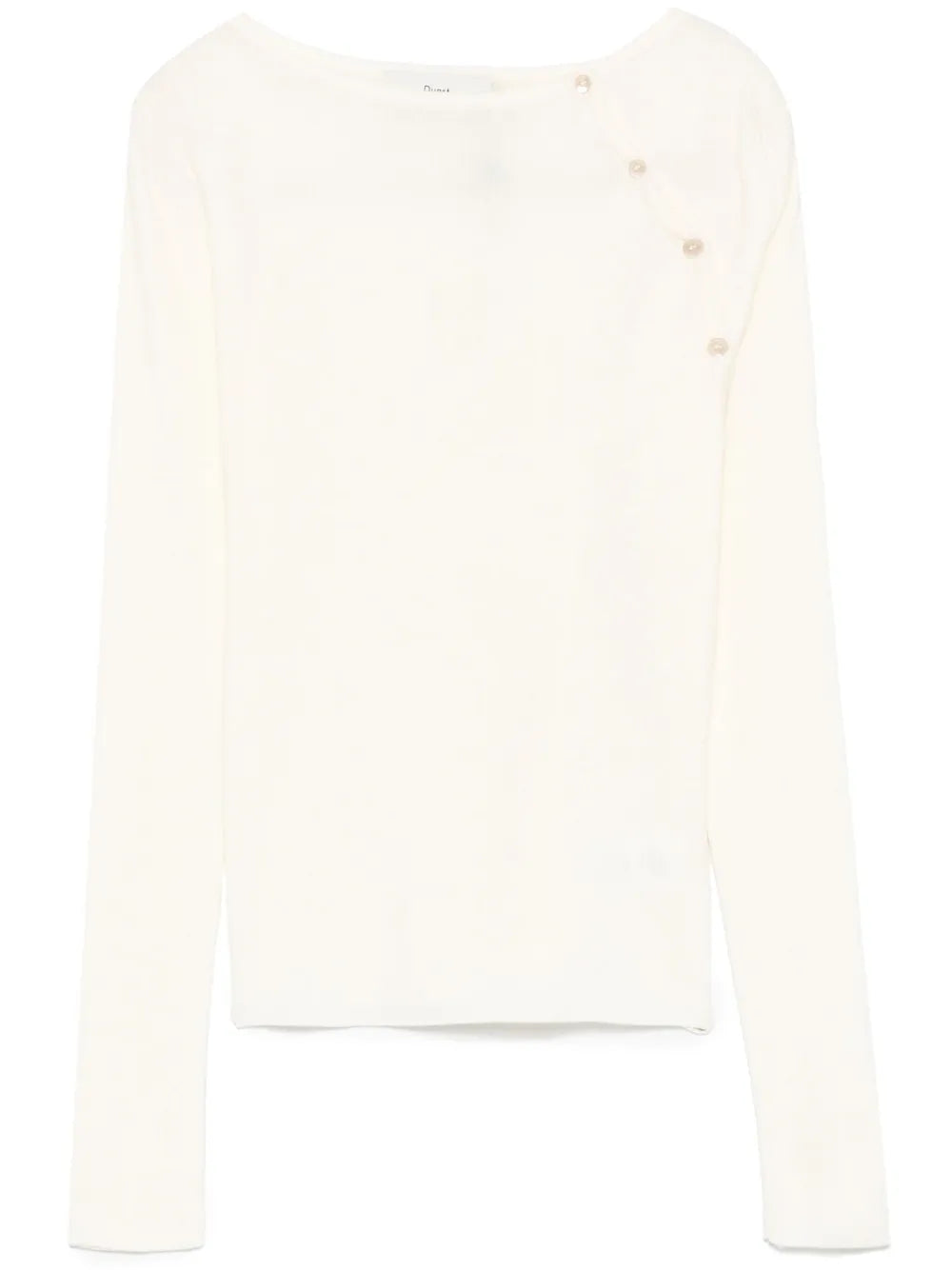 Button-Slit Knitted Top
