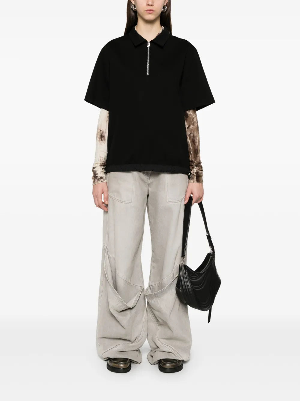 Half Zip-Up Polo Shirt